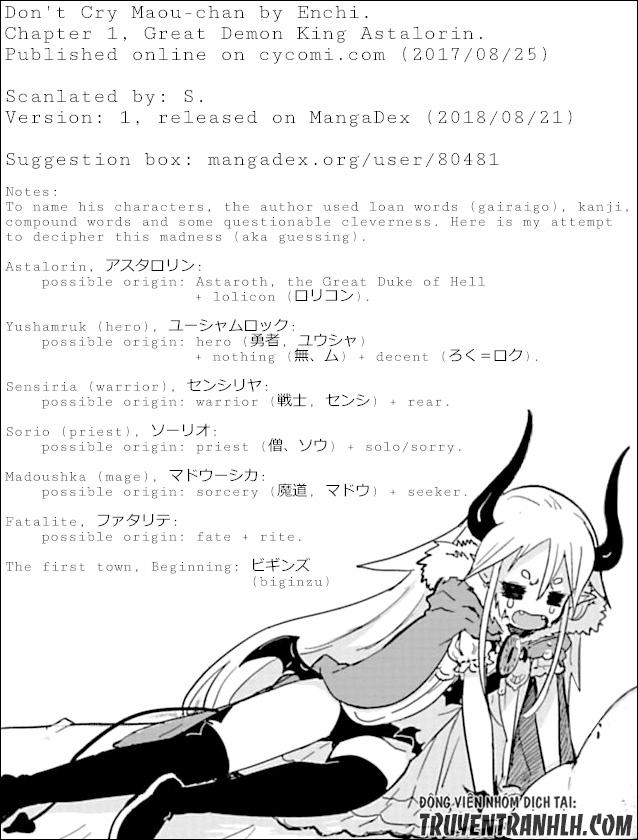 Don't Cry Maou-Chan Chap 1 - Next Chap 2